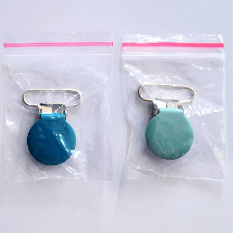 Doprava zdarma 50 ks okrúhlych kovových cumlíkov s priemerom 2,5 cm / farebných klipov na cumlík s lakovaným smaltom na odev / klipov na traky