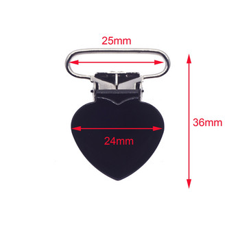 SUTOYUEN 1\'\' 25mm Heart Metal Clips for Suspender Pacifier Clips Κλιπ σμάλτου κρεμαστή πλαστική θήκη για ανδρείκελα δόντια 32τμχ