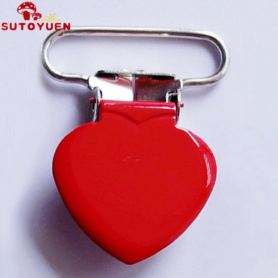 SUTOYUEN 1`` 25 mm südamega metallist klambrid rippuvatele lutiklambritele emailitud rippumisklambrile plastikust hammaste mannekeeni mänguasjahoidja 32 tk