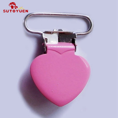 SUTOYUEN 1`` 25 mm südamega metallist klambrid rippuvatele lutiklambritele emailitud rippumisklambrile plastikust hammaste mannekeeni mänguasjahoidja 32 tk
