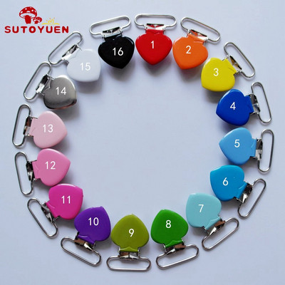 SUTOYUEN 1`` 25 mm südamega metallist klambrid rippuvatele lutiklambritele emailitud rippumisklambrile plastikust hammaste mannekeeni mänguasjahoidja 32 tk