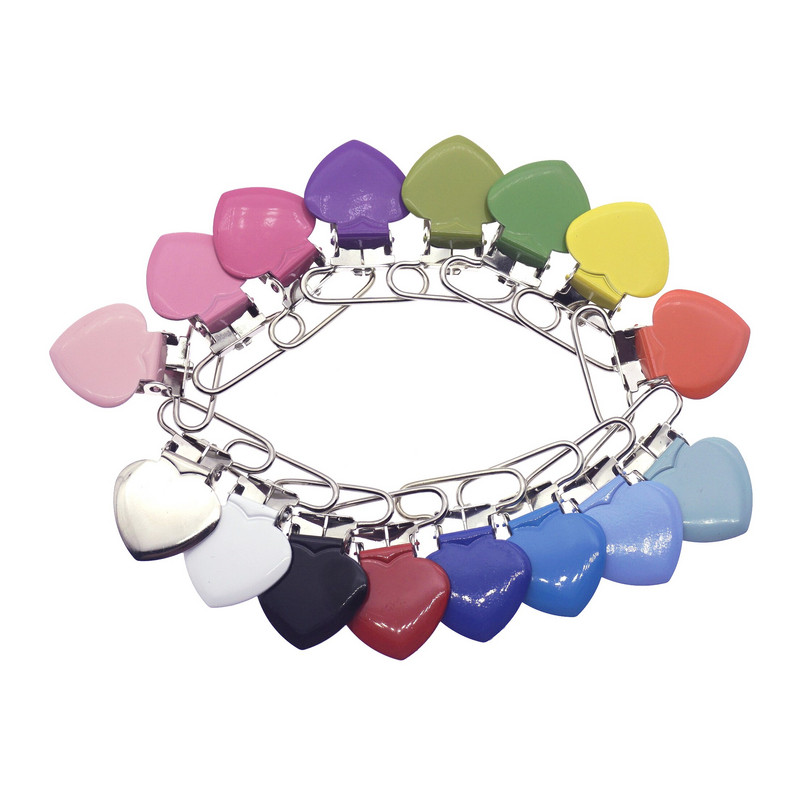 SUTOYUEN 1`` 25 mm südamega metallist klambrid rippuvatele lutiklambritele emailitud rippumisklambrile plastikust hammaste mannekeeni mänguasjahoidja 32 tk