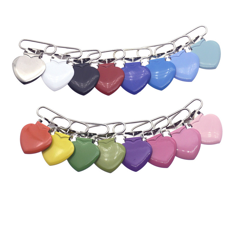 SUTOYUEN 1`` 25 mm südamega metallist klambrid rippuvatele lutiklambritele emailitud rippumisklambrile plastikust hammaste mannekeeni mänguasjahoidja 32 tk