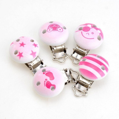 5 tk Tüdrukutele Roosa värvi beebilutt, puidust metallist hoidikud, armsad lutiklambrid, naljakad aksessuaarid 4,8x2,9 cm