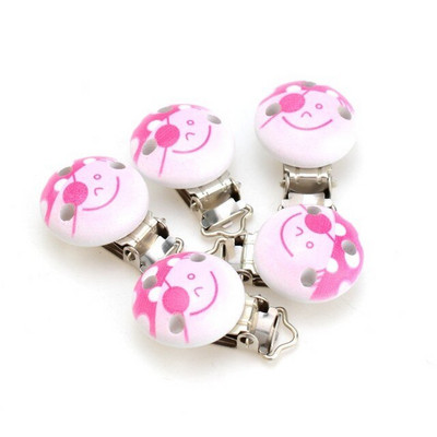 5 tk Tüdrukutele Roosa värvi beebilutt, puidust metallist hoidikud, armsad lutiklambrid, naljakad aksessuaarid 4,8x2,9 cm