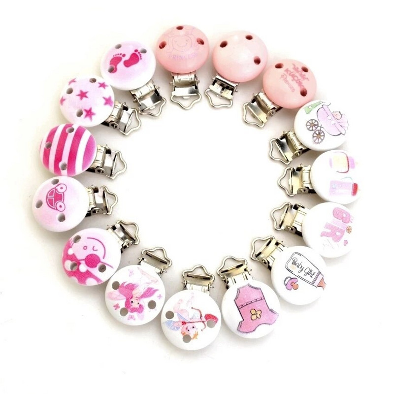 5 tk Tüdrukutele Roosa värvi beebilutt, puidust metallist hoidikud, armsad lutiklambrid, naljakad aksessuaarid 4,8x2,9 cm