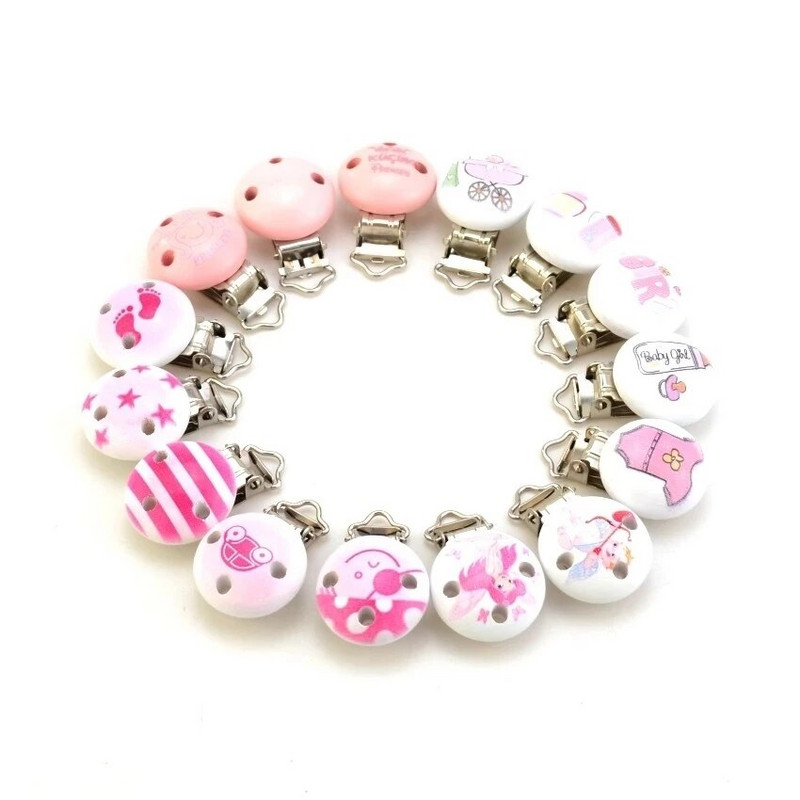 5 tk Tüdrukutele Roosa värvi beebilutt, puidust metallist hoidikud, armsad lutiklambrid, naljakad aksessuaarid 4,8x2,9 cm