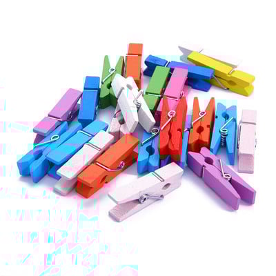 Malé mini pružinové drevené sponky 25/35/45 mm farebné fotografické papierové kolíky na špendlíky na obliečky, štipce na bielizeň, remeslá, kancelária, párty, bytové dekorácie