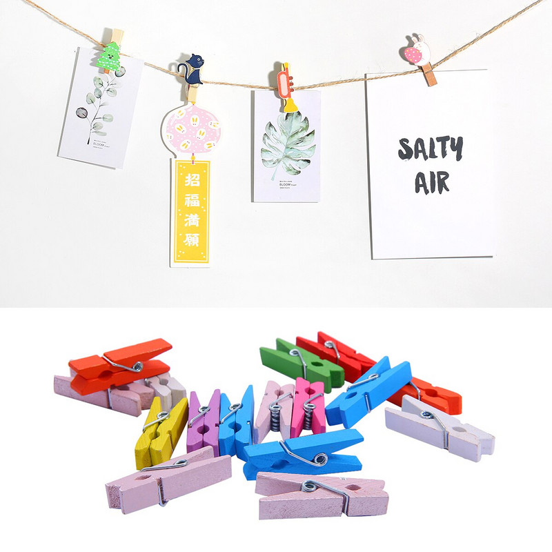 Malé mini pružinové drevené sponky 25/35/45 mm farebné fotografické papierové kolíky na špendlíky na obliečky, štipce na bielizeň, remeslá, kancelária, párty, bytové dekorácie