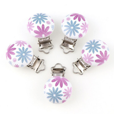 Cheap5pc Cartton Cartton Drevené klipy na cumlík pre bábätká s medvedíkom, držiaky na cumlík s rôznymi vzormi, roztomilé držiaky na cumlík pre dojčatá, zábavné doplnky