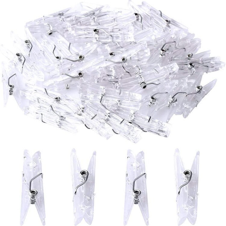 20 ks mini priehľadných šijacích sponiek, plastových fotografických sponiek, plastových remeselných šijacích svoriek  