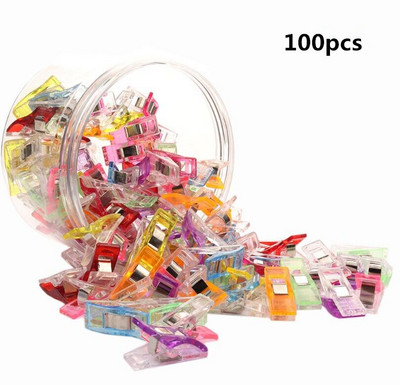 50/100 ks zmiešaných plastových držiakov na sponky Wonder pre DIY patchwork, látku, prešívanie, remeslá, šitie, pletenie, sponky, domáce kancelárske potreby
