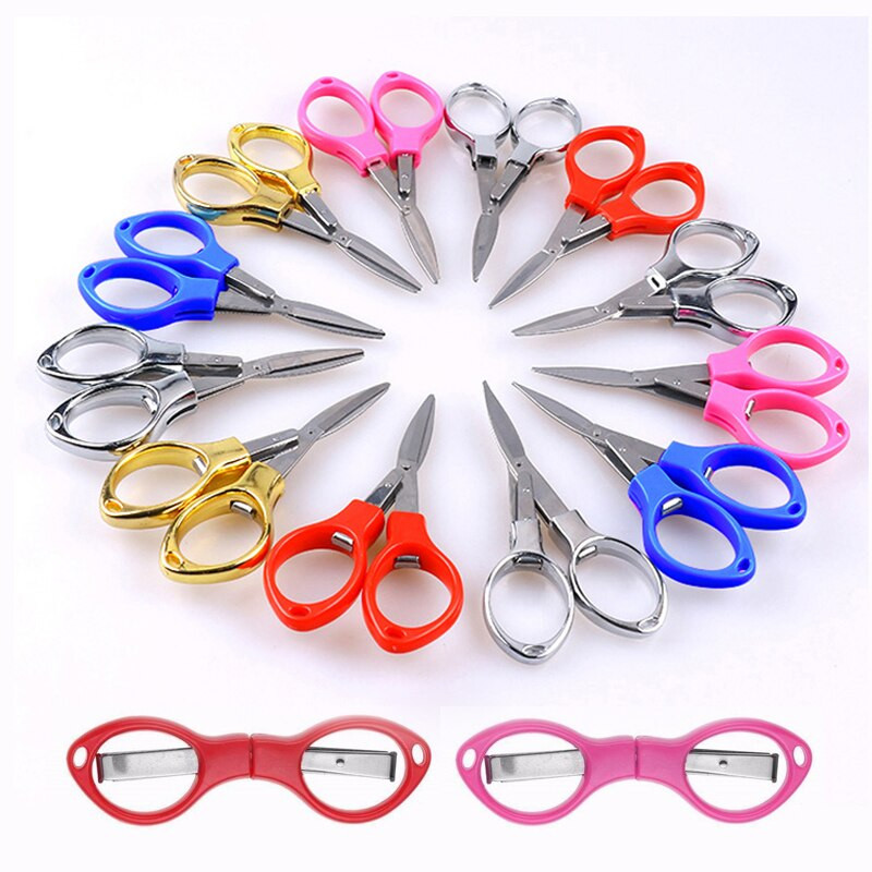 2 ks mini skladacie nožnice z nehrdzavejúcej ocele, 8 slov, okuliare, modelovanie, kancelárske potreby, DIY remeslá, decoupage, šitie, orezávanie, nástroj