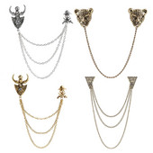 Moteriškos mados vintažinės palaidinės marškiniai megztinis megztinis apykaklės kaklo antgalis vintažinis sagės segtukas su grandinėlės kutų segtukais vestuvėms