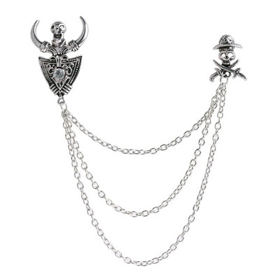 Moteriškos mados vintažinės palaidinės marškiniai megztinis megztinis apykaklės kaklo antgalis vintažinis sagės segtukas su grandinėlės kutų segtukais vestuvėms