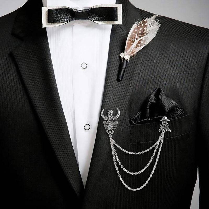 Moteriškos mados vintažinės palaidinės marškiniai megztinis megztinis apykaklės kaklo antgalis vintažinis sagės segtukas su grandinėlės kutų segtukais vestuvėms