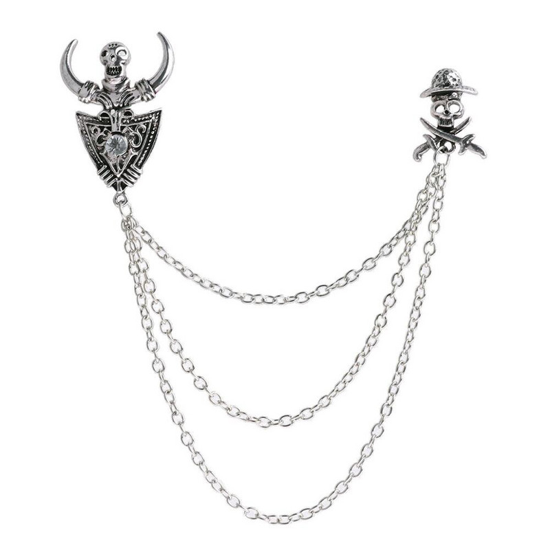 Moteriškos mados vintažinės palaidinės marškiniai megztinis megztinis apykaklės kaklo antgalis vintažinis sagės segtukas su grandinėlės kutų segtukais vestuvėms