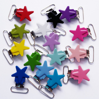 Livrare gratuită 32 buc 1'' 25m fără plumb Star Metal Baby Dummy Suzetă Suzetă Suzetă Suzetă Suzetă Clips Suzeta Clip