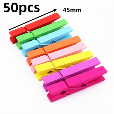 Цветни мини дървени щипки за хартиени дрехи Щипки за занаяти Щипки за хартиени щипки за дрехи за снимки Училищни щипки за офис Парти декорация