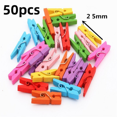 Цветни мини дървени щипки за хартиени дрехи Щипки за занаяти Щипки за хартиени щипки за дрехи за снимки Училищни щипки за офис Парти декорация