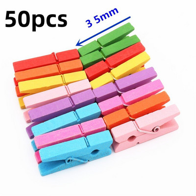 Цветни мини дървени щипки за хартиени дрехи Щипки за занаяти Щипки за хартиени щипки за дрехи за снимки Училищни щипки за офис Парти декорация