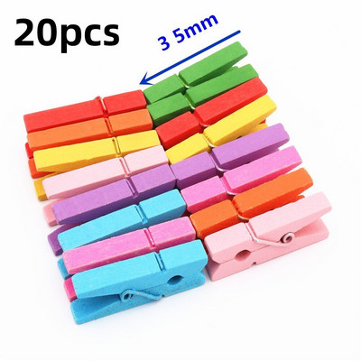 Цветни мини дървени щипки за хартиени дрехи Щипки за занаяти Щипки за хартиени щипки за дрехи за снимки Училищни щипки за офис Парти декорация