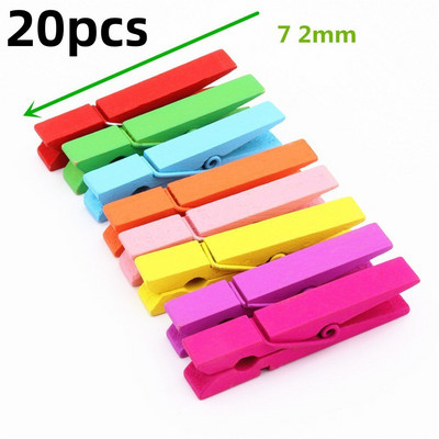 Цветни мини дървени щипки за хартиени дрехи Щипки за занаяти Щипки за хартиени щипки за дрехи за снимки Училищни щипки за офис Парти декорация