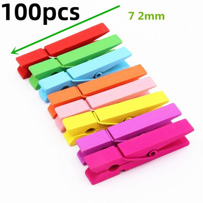 Цветни мини дървени щипки за хартиени дрехи Щипки за занаяти Щипки за хартиени щипки за дрехи за снимки Училищни щипки за офис Парти декорация