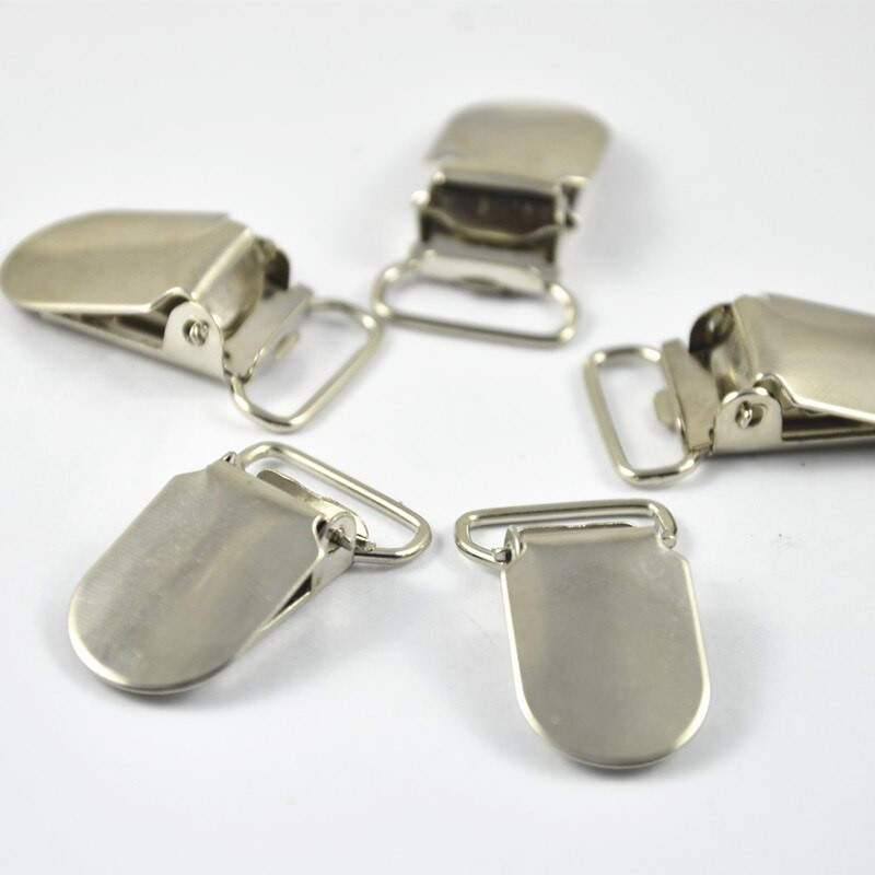 50 ks kovových oválnych držiakov na cumlík v zlatej a striebornej farbe, klip na závesný krúžok, vnútorný 10 mm, 15 mm, 25 mm, 30 mm, 35 mm