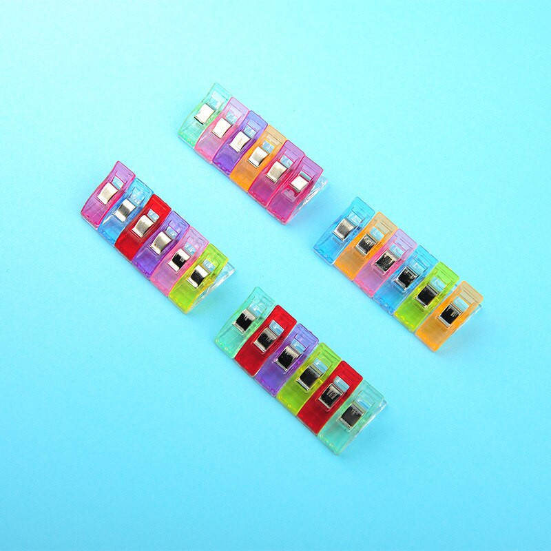 10 ks viacfarebných plastových šijacích sponiek, svorky na látky, patchworkové remeselné spony, prešívacie spony na oblečenie, držiak sponiek na DIY šijacie príslušenstvo