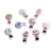 Kūdikių čiulptukų segtukai, mediniai metaliniai laikikliai Mieli kūdikių čiulptukų segtukai, priedai 4,4x2,9 cm