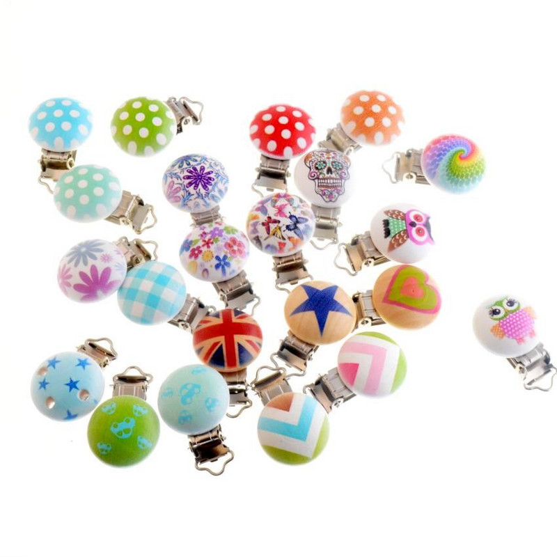 Kūdikių čiulptukų segtukai, mediniai metaliniai laikikliai Mieli kūdikių čiulptukų segtukai, priedai 4,4x2,9 cm