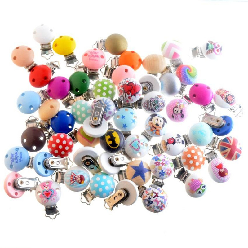 Kūdikių čiulptukų segtukai, mediniai metaliniai laikikliai Mieli kūdikių čiulptukų segtukai, priedai 4,4x2,9 cm