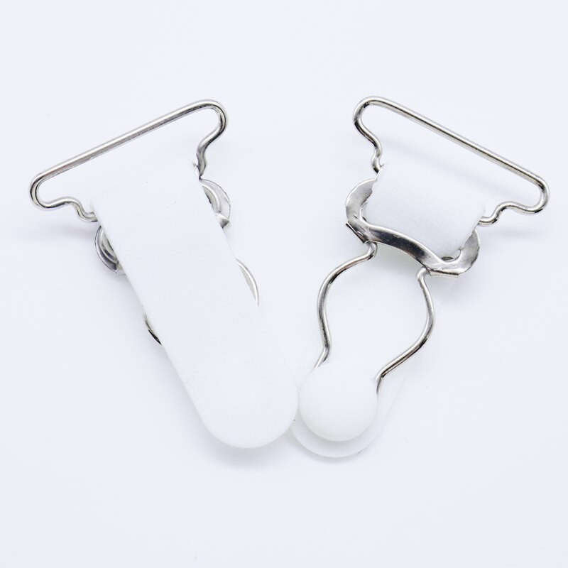 БЕЗПЛАТЕН ТРАНСПОРТ ЩИПКА ЗА ЖАРТИЕР ЩИПКА ЗА ДРЕХИ Аксесоари за дрехи Шивашки консумативи Сребърен метал + бял PP щипка за колан 30 бр./25 мм