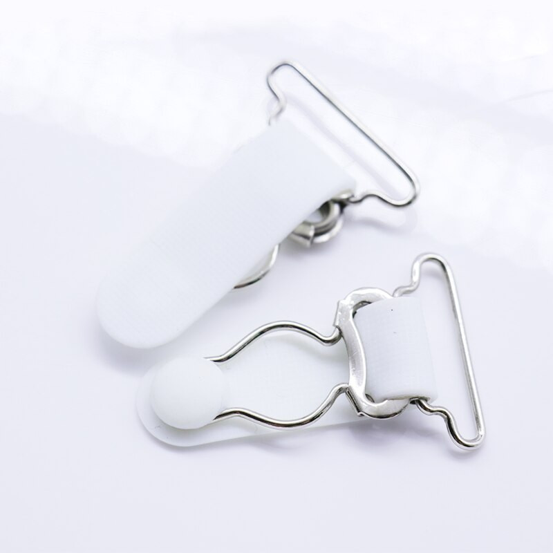 БЕЗПЛАТЕН ТРАНСПОРТ ЩИПКА ЗА ЖАРТИЕР ЩИПКА ЗА ДРЕХИ Аксесоари за дрехи Шивашки консумативи Сребърен метал + бял PP щипка за колан 30 бр./25 мм