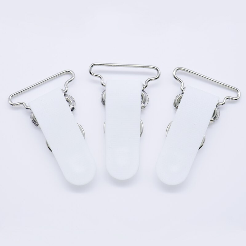 БЕЗПЛАТЕН ТРАНСПОРТ ЩИПКА ЗА ЖАРТИЕР ЩИПКА ЗА ДРЕХИ Аксесоари за дрехи Шивашки консумативи Сребърен метал + бял PP щипка за колан 30 бр./25 мм