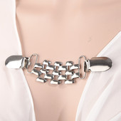 Vintage spony na golier kardiganu, držiak na spony s kačacími ústami, korálková perlová brošňa, šál, košeľa, sveter, kardigan, spony na golier, pracky