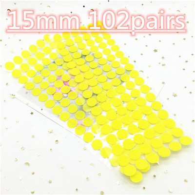 15 mm 102 perechi Bandă de fixare autoadezivă Bandă cu cârlig și buclă Autocolant rotund Alb Negru Monede rotunde Adeziv cu puncte puternice de lipici