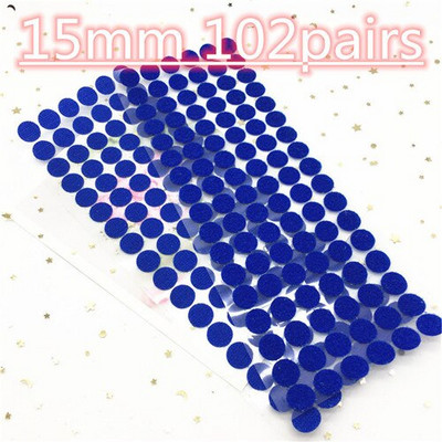 15 mm 102 perechi Bandă de fixare autoadezivă Bandă cu cârlig și buclă Autocolant rotund Alb Negru Monede rotunde Adeziv cu puncte puternice de lipici