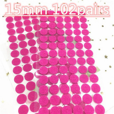 15 mm 102 perechi Bandă de fixare autoadezivă Bandă cu cârlig și buclă Autocolant rotund Alb Negru Monede rotunde Adeziv cu puncte puternice de lipici
