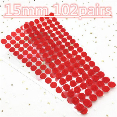15 mm 102 perechi Bandă de fixare autoadezivă Bandă cu cârlig și buclă Autocolant rotund Alb Negru Monede rotunde Adeziv cu puncte puternice de lipici