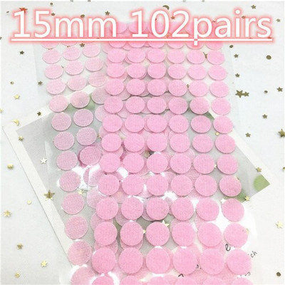 15 mm 102 perechi Bandă de fixare autoadezivă Bandă cu cârlig și buclă Autocolant rotund Alb Negru Monede rotunde Adeziv cu puncte puternice de lipici
