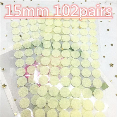 15 mm 102 perechi Bandă de fixare autoadezivă Bandă cu cârlig și buclă Autocolant rotund Alb Negru Monede rotunde Adeziv cu puncte puternice de lipici