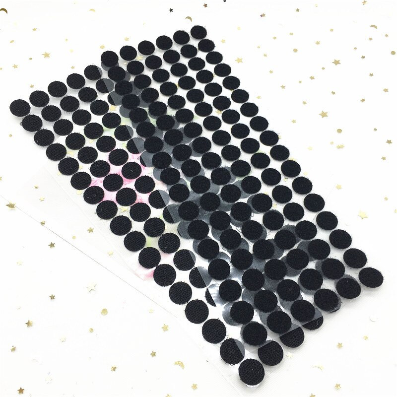 15 mm 102 perechi Bandă de fixare autoadezivă Bandă cu cârlig și buclă Autocolant rotund Alb Negru Monede rotunde Adeziv cu puncte puternice de lipici