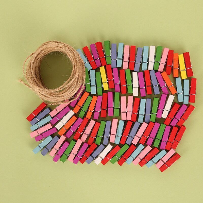 NOI Mini cleme din lemn de dimensiuni mici 35mm cleme colorate cleme foto pentru foi DTY agrafe pentru haine cleme pentru decorațiuni artizanale
