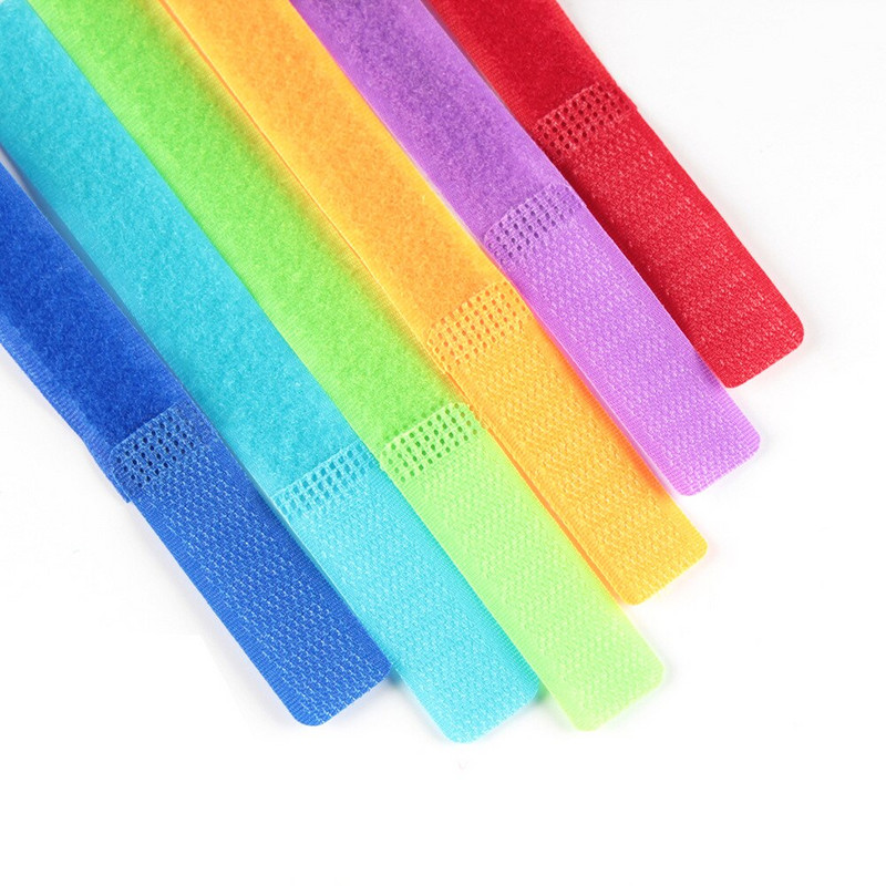 20 bucăți de bandă de fixare adezivă Legături de cablu Elemente de fixare cu cârlig și buclă Stick Cataramă Bundlet de curea Legată spate în spate cu bandă magică