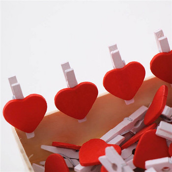 50 τμχ Mini Love Heart Ξύλινα είδη γραφείου Craft Memo Clips DIY Ρούχα Χαρτί Φωτογραφία Παγκόσμια Δώρα Γάμου Δώρα Είδη διακόσμησης