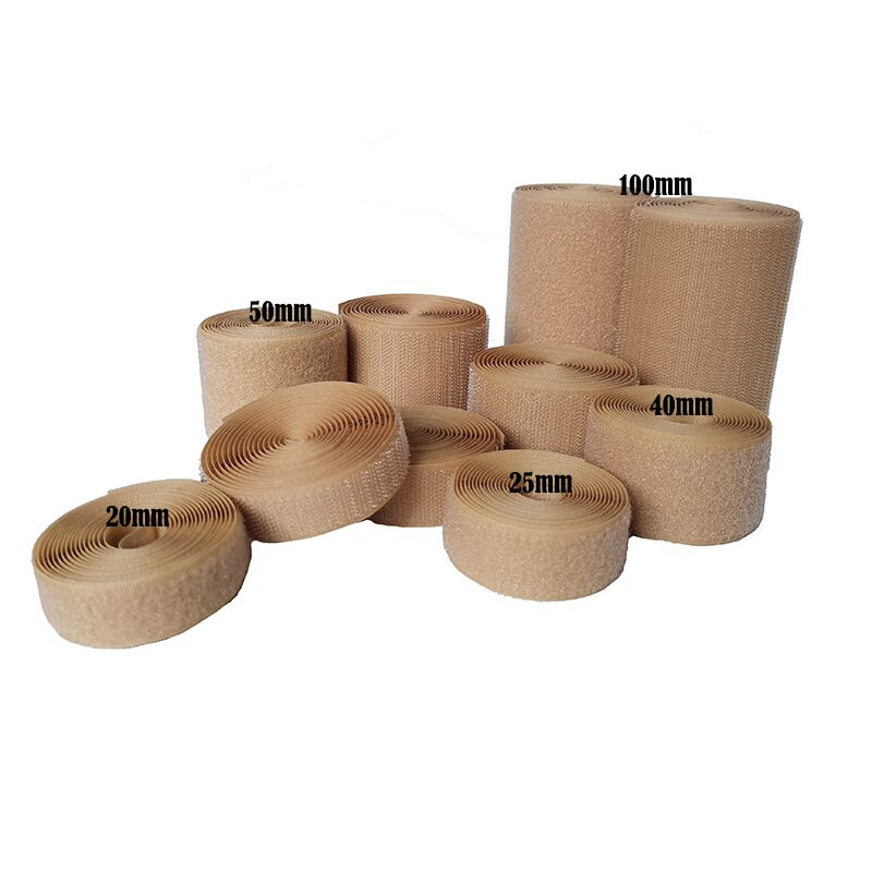 Khaki värvi ilma kleepuva konksu aasa kinnitusteibi õmblemine Aksessuaarid teip kleebised rihmad moerõivad 20/25/40/50/100mm DIY