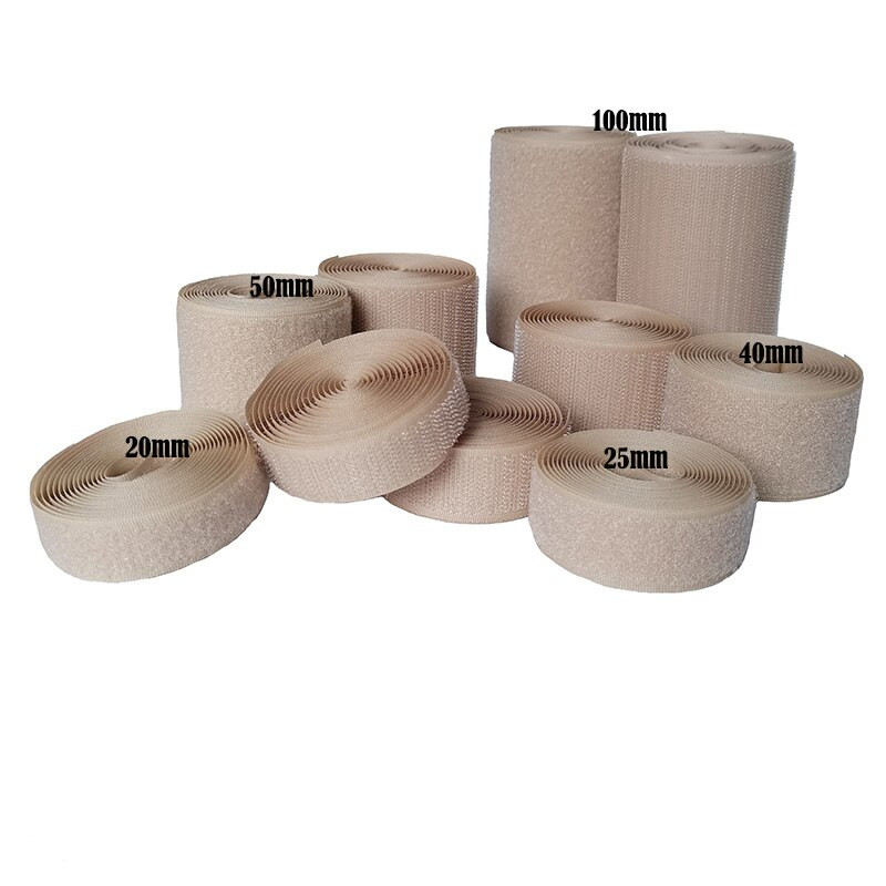 Khaki värvi ilma kleepuva konksu aasa kinnitusteibi õmblemine Aksessuaarid teip kleebised rihmad moerõivad 20/25/40/50/100mm DIY