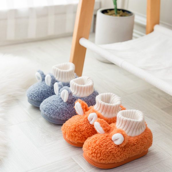 Papuci de puf tip șosetă pentru copii pentru băieți și fete
